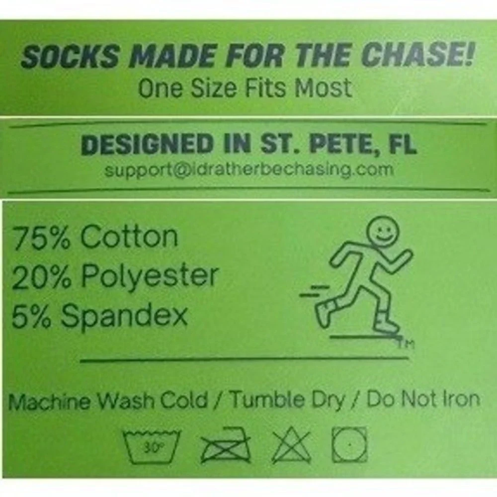 I'd Rather Be Chasing Novelty Crew Socks 3 Pack Fishing Pickleball Mens One Size